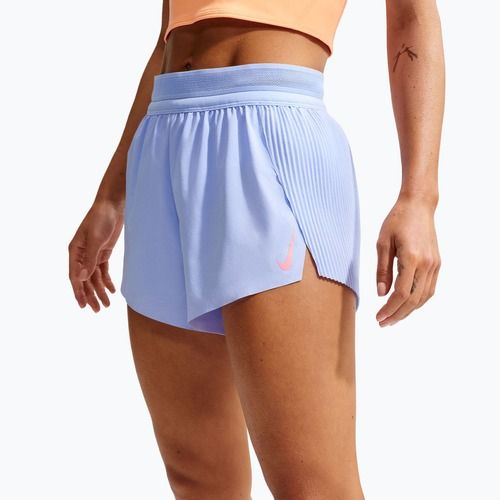 Pantaloni scurți de alergare pentru femei Nike AeroSwift Dri-Fit ADV Mid-Rise 3" aluminum/black/white/atomic pink