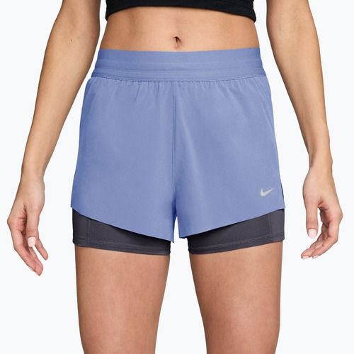 Pantaloni scurți de alergare pentru femei Nike Swift Mid-Rise 2in1 aluminum/royal tint