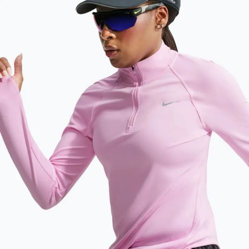Bluză pentru femei de alergare Nike Tempo Dri-Fit 1/4 Zip pink rise