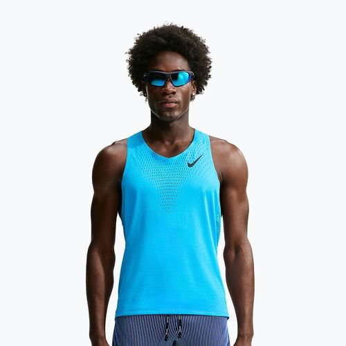 Tricou de alergare pentru bărbați Nike AeroSwift light current blue/black