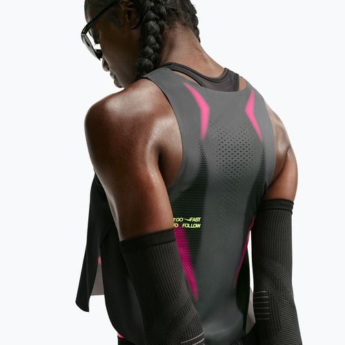 Tricou de alergare pentru femei Nike AeroSwift iron grey/volt/white