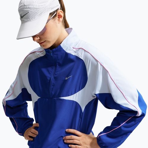 Geacă de alergare pentru femei Nike Tempo Dri-FIT 1/2-Zip old royal/football grey/pink rise