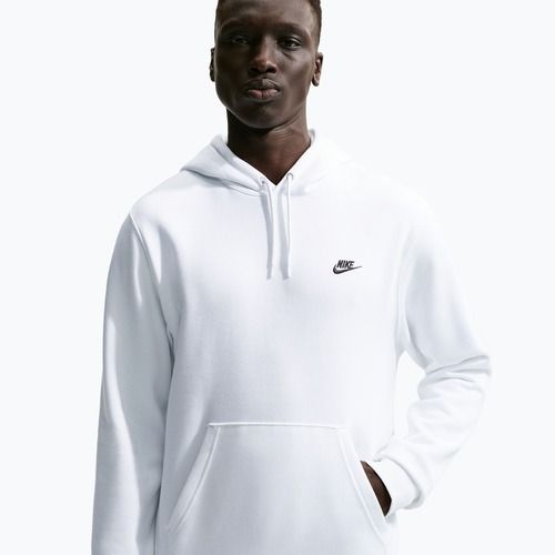 Bluză pentru bărbați Nike Club Pullover Hoodie white/white/black