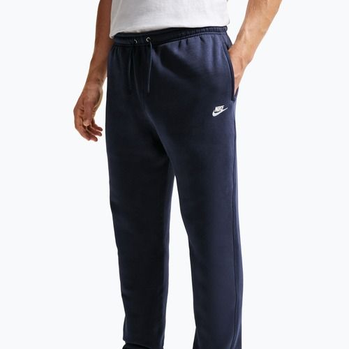 Pantaloni pentru bărbați Nike Club Cuffed Brushed obsidian/obsidian/white