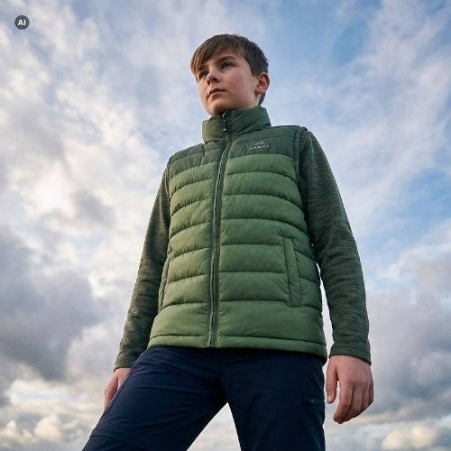 Vesta fără mâneci pentru copii KADVA Cryon JR verde