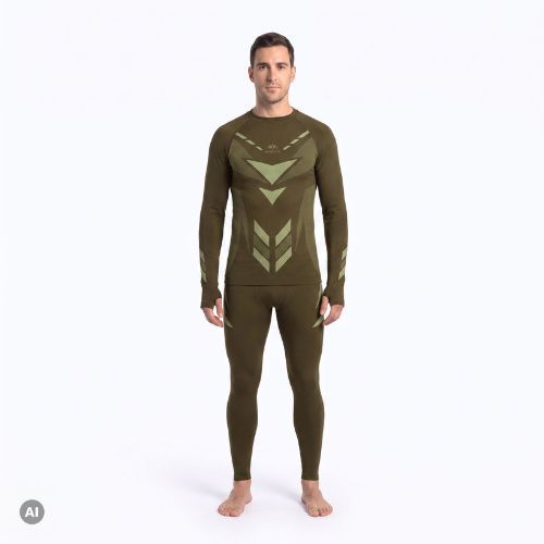 Set de lenjerie termoactivă pentru bărbați KADVA Alpinestep Thermo SH Light Plus Set Green