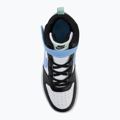 Încălțăminte pentru copii Nike Court Borough Mid 2 white/black/arctic green/football blue