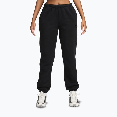 Pantaloni pentru femei Nike Studio Fleece total black/sail