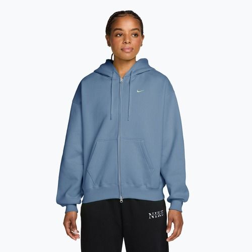 Bluză pentru femei Nike Studio Fleece Medium Weight Oversized Full Zip work blue/sail