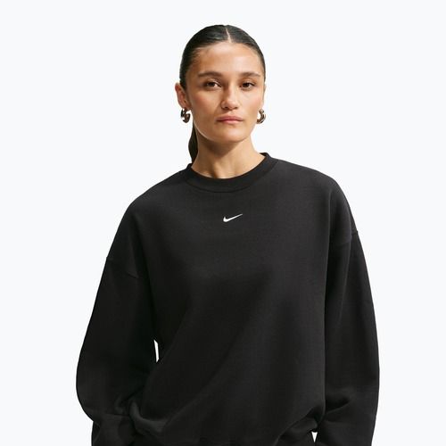 Bluză pentru femei Nike Studio Fleece Medium Weight total black/sail