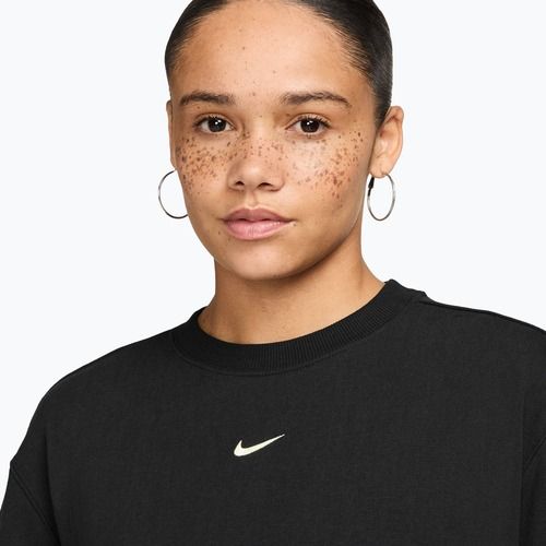 Bluză pentru femei Nike Studio Fleece Lightweight total black/sail
