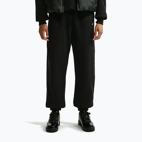 Pantaloni pentru femei Nike Studio Fleece Medium Weight total black/sail