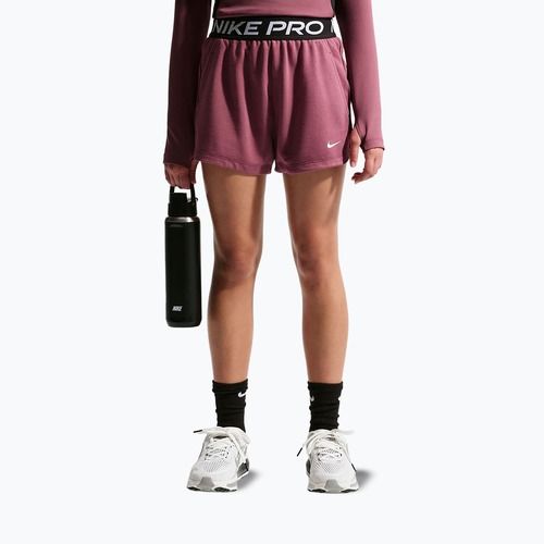 Pantaloni scurți pentru copii Nike Pro Fleece pink smoke/pink smoke/black/white