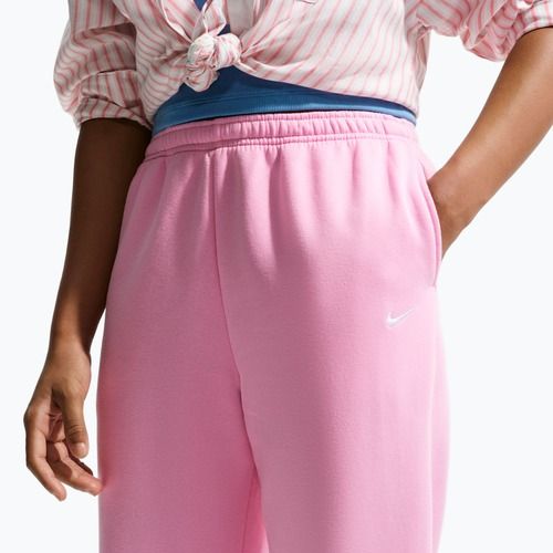 Pantaloni pentru copii Nike Sportswear Studio Fleece pink rise/white