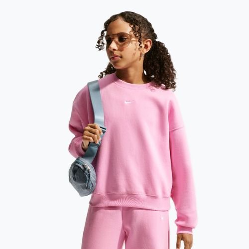 Bluză pentru copii Nike Sportswear Studio pink rise/white