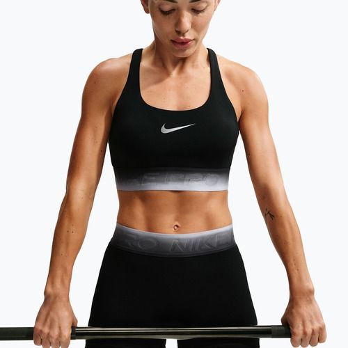 Sutien de antrenament Nike Pro black/black/ghost/smoke grey