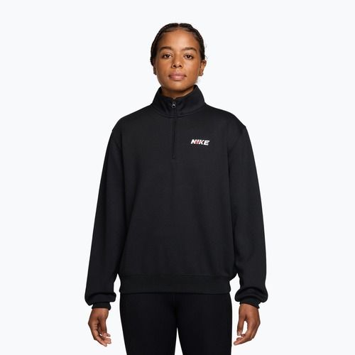 Bluză de antrenament pentru femei Nike Studio Fleece Sport black/university red/white
