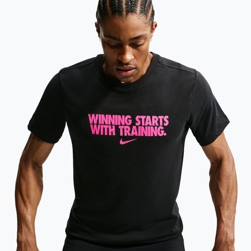 Tricou de antrenament bărbați Nike Dri-Fit Winning black/hyper pink