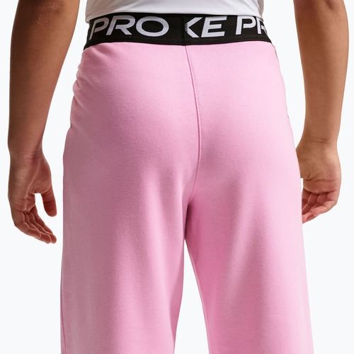 Pantaloni pentru copii Nike Pro Fleece pink rise/pink rise/black/white
