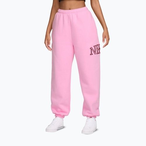 Pantaloni pentru femei Nike Studio Fleece pink rise/pink smoke