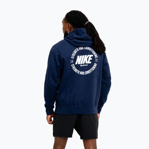 Bluză pentru bărbați Nike Strength S&C Hoodie navy/white