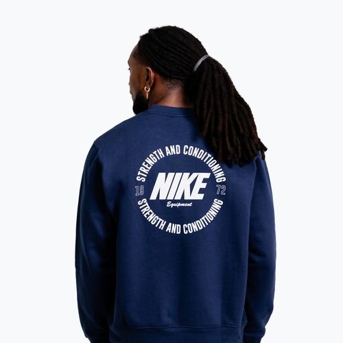 Bluză pentru bărbați Nike Strength S&C Crewneck navy/white