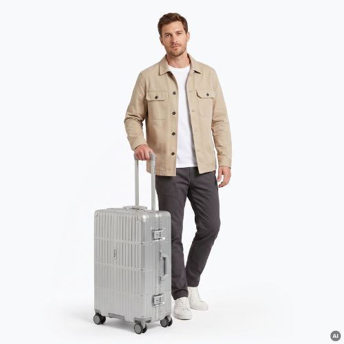 Valiză de călătorie medie Kadva Tigre 64l Silver