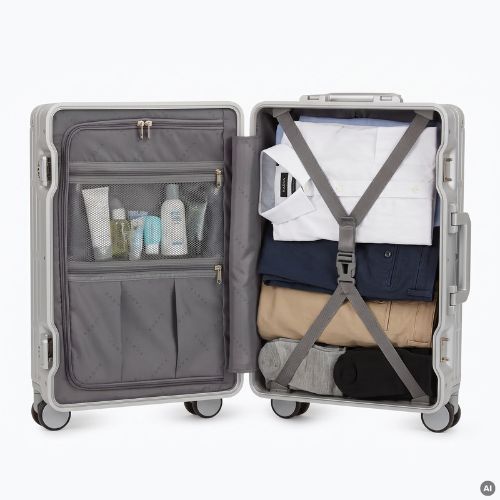 Valiză de călătorie medie Kadva Tigre 64l Silver