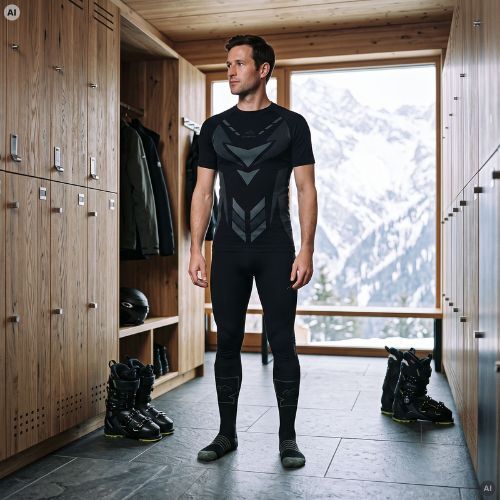 Set de lenjerie termoactivă pentru bărbați KADVA Alpinestep Thermo SH Light Plus Set Black