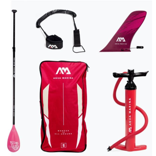 Placă SUP Aqua Marina Coral - Advanced All-Around iSUP, 3.1m/12cm, cu vâslă și lesă de siguranță roză BT-22COP