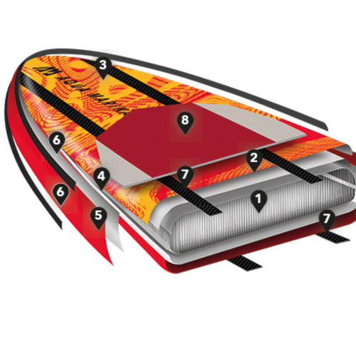 SUP AquaMarina Race - Racing iSUP, 4.27m/15cm roșu BT-21RA02