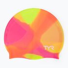 Cască de înot pentru copii TYR Tiedye Silicone Multicolor Jr yellow/pink/orange