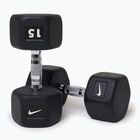 Gantera cauciucată Nike Strength Hex Dumbbell 15 kg black/white