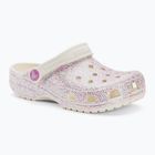 Crocs Classic Glitter Clog pentru copii flip-flops bianco sporco