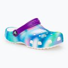Șlapi pentru copii Crocs Classic Solarized Clog alb/multi pentru copii