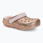 Crocs Classic Lined Glitter Clog auriu/roșu deschis, pentru copii, pentru copii