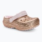 Crocs Classic Lined Glitter Clog auriu/roșu deschis, pentru copii, pentru copii