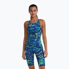 Costum de baie întreg pentru femei TYR Thresher Open Back Hyperblitz blue/green
