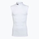 Tricou de antrenament bărbați Under Armour HG Armour Comp Mock SL castlerock/white
