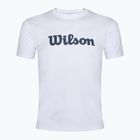 Tricou de tenis pentru bărbați Wilson Team Graphic alb strălucitor script