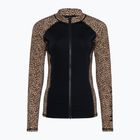 Longsleeve de înot pentru femei Hurley Leopard Zip Front brown sugar