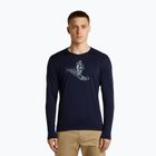 Longsleeve pentru bărbați icebreaker Merino 200 Oasis Crewe SkiingYeti midnight navy