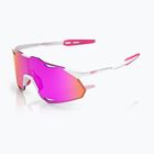 Ochelari de soare 100% Hypercraft XS matte white/pink/hiper vital pink mirror