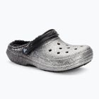 Crocs Classic Glitter Lined Clog negru/argintiu flip-flops negru/argintiu