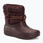 Cizme de zăpadă Crocs Classic Neo Puff Luxe pentru femei, de culoare vișinie închisă