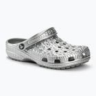 Șlapi Crocs Classic Metallic Crocskin argint