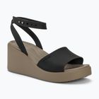 Sandale pentru femei Crocs Brooklyn Ankle Strap Wedge black/mushroom