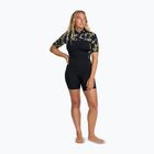 Costum de înot pentru femei ROXY 2.0 mm Swell Natural Back Zip SS Springsuit black floral