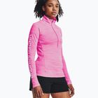 Tricou cu 1/2 fermoar Evolved Core Tech Tech 1/2 Zip pentru femei Under Armour roz rebel/alb