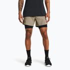 Pantaloni scurți pentru bărbați Under Armour Peak Woven 2in1 timberwolf taupe/black/black
